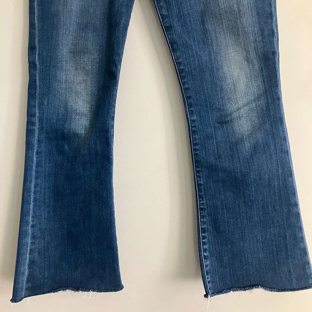 FRAME Le Crop Mini Boot Raw Hem Mid-High Rise Dark Wash Jeans Size 27 - Picture 4 of 12